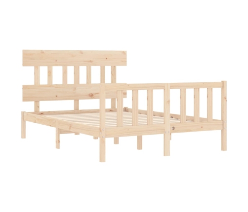 Estructura de cama sin colchón madera maciza de pino 140x190 cm