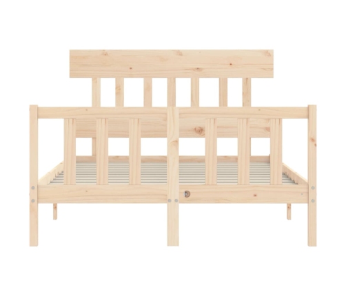 Estructura de cama sin colchón madera maciza de pino 140x190 cm