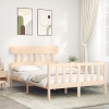 Estructura de cama sin colchón madera maciza de pino 140x190 cm