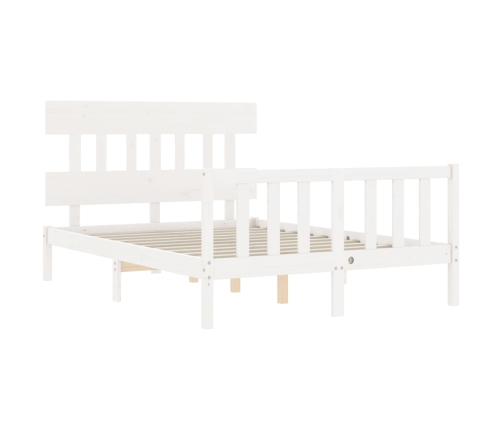 Estructura de cama sin colchón madera de pino blanca 140x190 cm