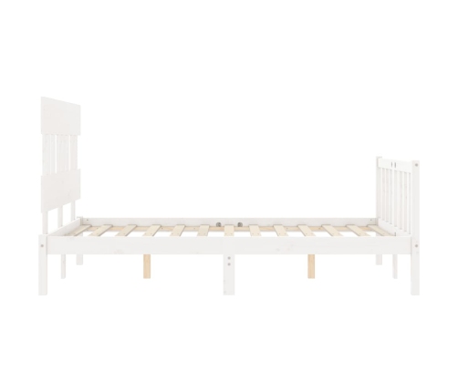 Estructura de cama sin colchón madera de pino blanca 140x190 cm