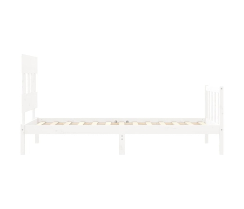 Estructura de cama sin colchón madera de pino blanca 90x200 cm