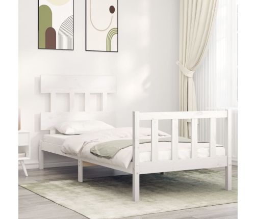 Estructura de cama sin colchón madera de pino blanca 90x200 cm