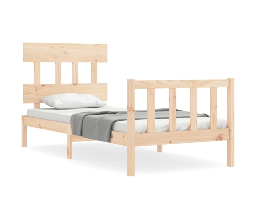 Estructura de cama sin colchón madera maciza de pino 100x200 cm