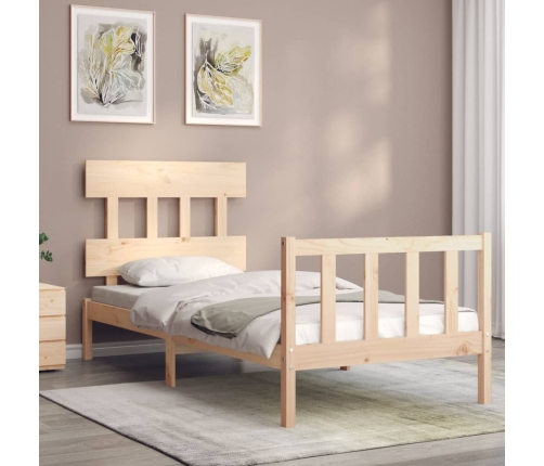 Estructura de cama sin colchón madera maciza de pino 100x200 cm