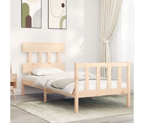 Estructura de cama sin colchón madera maciza de pino 100x200 cm