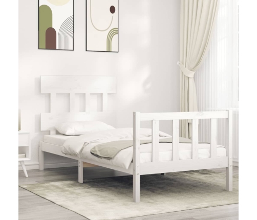 Estructura cama sin colchón madera maciza pino blanca 100x200cm