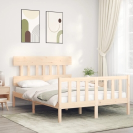 Estructura de cama sin colchón madera de pino maciza 120x200 cm