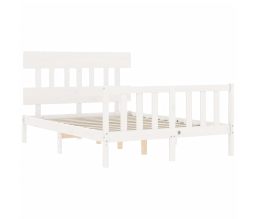 Estructura de cama sin colchón madera de pino blanca 140x200 cm