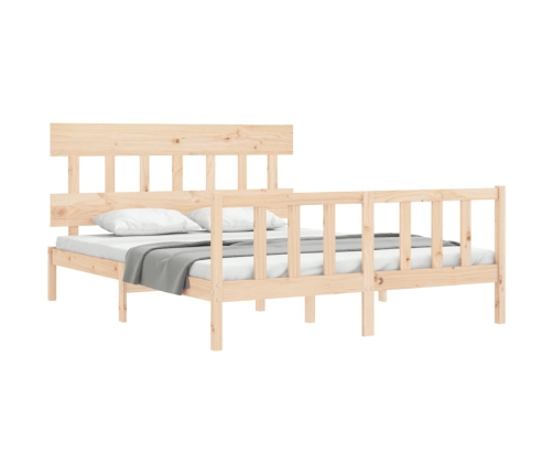 Estructura de cama sin colchón madera maciza de pino 160x200 cm