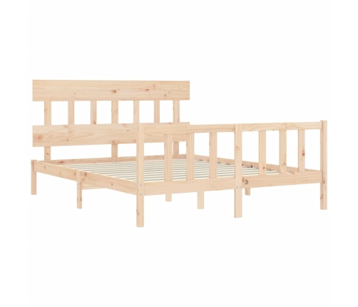 Estructura de cama sin colchón madera maciza de pino 160x200 cm