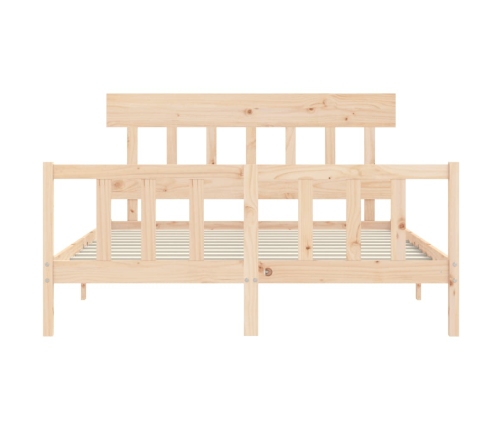 Estructura de cama sin colchón madera maciza de pino 160x200 cm