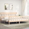 Estructura de cama de matrimonio con cabecero madera maciza