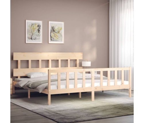 Estructura de cama sin colchón madera maciza de pino 200x200 cm