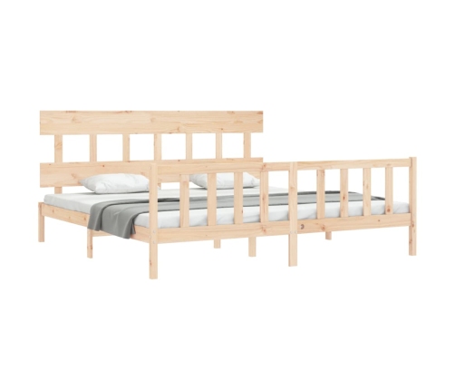 Estructura de cama sin colchón madera maciza de pino 200x200 cm