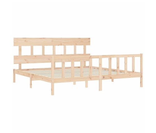 Estructura de cama sin colchón madera maciza de pino 200x200 cm