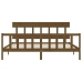 Estructura cama y cabecero madera maciza marrón miel 200x200 cm