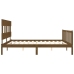 Estructura cama y cabecero madera maciza marrón miel 200x200 cm