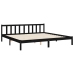 Estructura de cama con cabecero madera maciza negro 200x200 cm