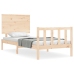 Estructura de cama individual con cabecero madera maciza