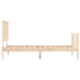 Estructura de cama individual con cabecero madera maciza