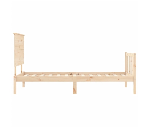 Estructura de cama con cabecero madera maciza