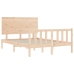 Estructura de cama sin colchón madera maciza de pino 140x190 cm