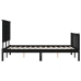 Estructura de cama con cabecero madera maciza negro 140x190 cm