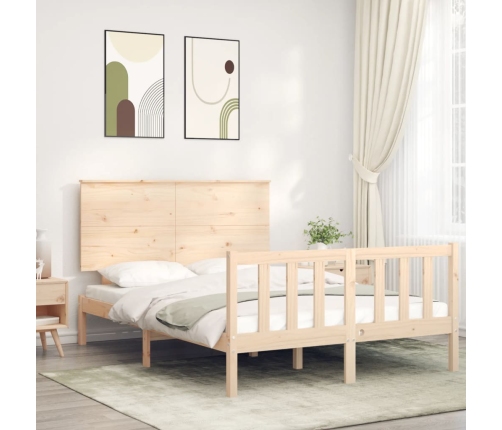 Estructura de cama sin colchón madera de pino blanca 140x200 cm