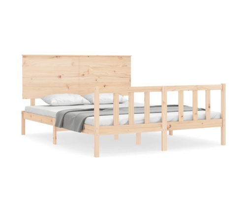 Estructura de cama sin colchón madera maciza de pino 160x200 cm