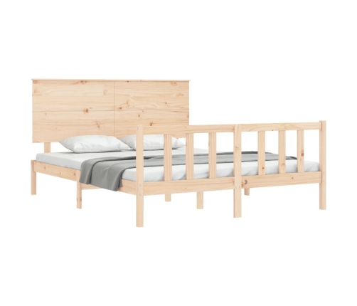 Estructura de cama sin colchón madera maciza de pino 160x200 cm