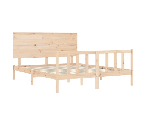 Estructura de cama sin colchón madera maciza de pino 160x200 cm