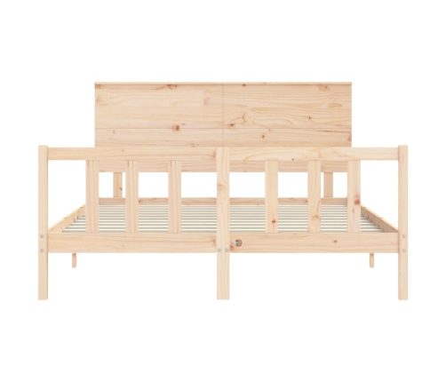 Estructura de cama sin colchón madera maciza de pino 160x200 cm