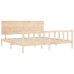Estructura de cama de matrimonio con cabecero madera maciza