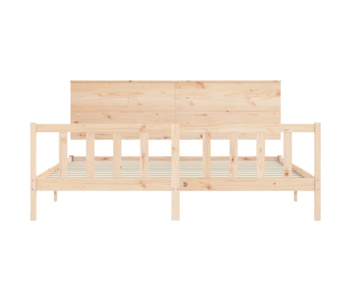 Estructura de cama de matrimonio con cabecero madera maciza