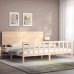 Estructura de cama sin colchón madera maciza de pino 200x200 cm