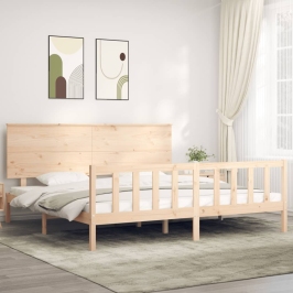 Estructura de cama sin colchón madera maciza de pino 200x200 cm
