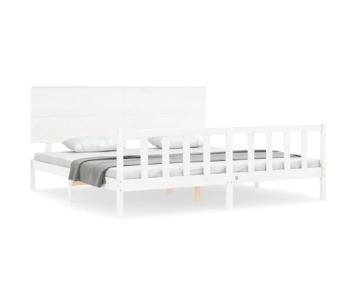 Estructura de cama sin colchón madera maciza blanca 200x200 cm