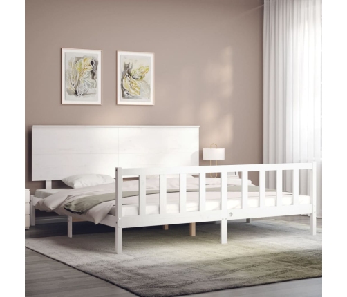 Estructura de cama sin colchón madera maciza blanca 200x200 cm