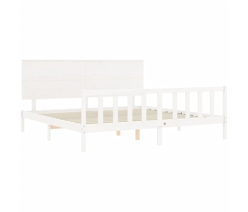 Estructura de cama sin colchón madera maciza blanca 200x200 cm