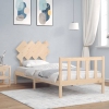 Estructura de cama con cabecero madera maciza