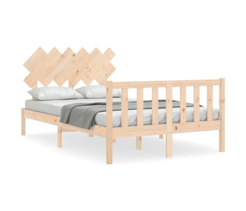 Estructura de cama de matrimonio con cabecero madera maciza