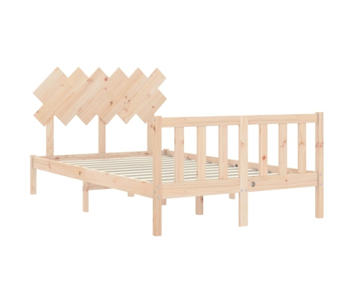 Estructura de cama de matrimonio con cabecero madera maciza