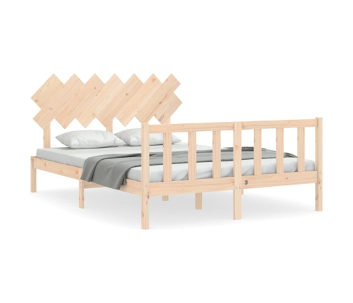 Estructura de cama sin colchón madera maciza de pino 140x190 cm