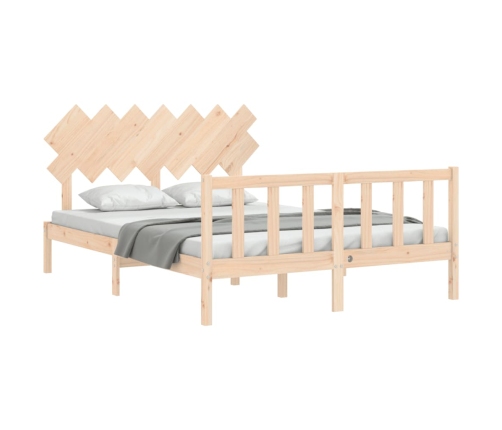 Estructura de cama sin colchón madera maciza de pino 140x190 cm