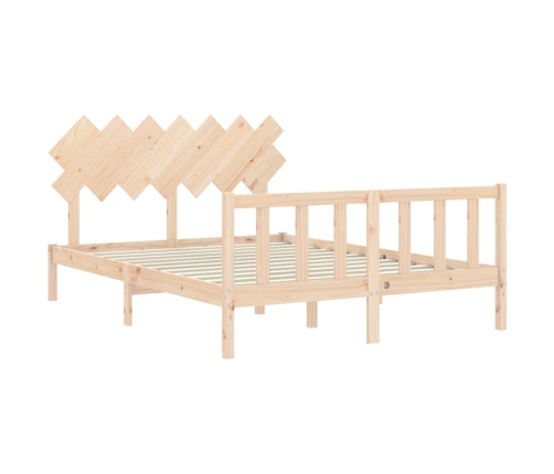 Estructura de cama sin colchón madera maciza de pino 140x190 cm