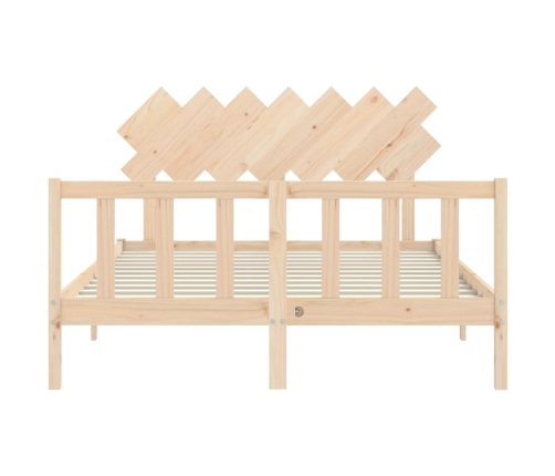 Estructura de cama sin colchón madera maciza de pino 140x190 cm