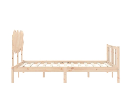 Estructura de cama sin colchón madera maciza de pino 140x190 cm