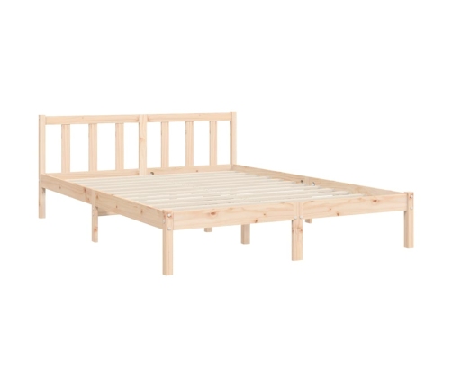 Estructura de cama sin colchón madera maciza de pino 140x190 cm