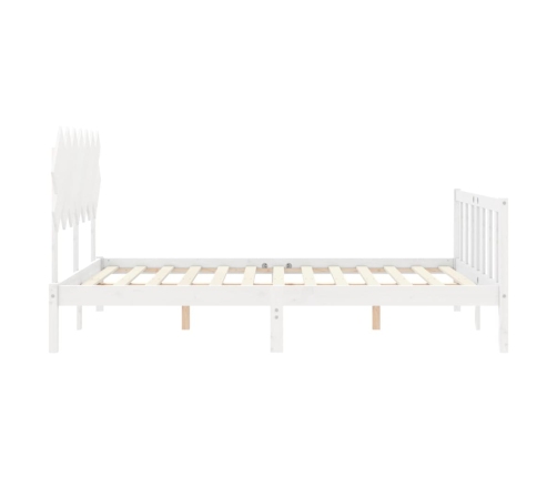 Estructura de cama sin colchón madera de pino blanca 140x190 cm